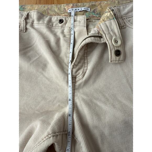 Gap Cream Stretch Corduroy Flare Pants Size 16 90's Y2K Western Boho Grunge - Picture 9 of 12